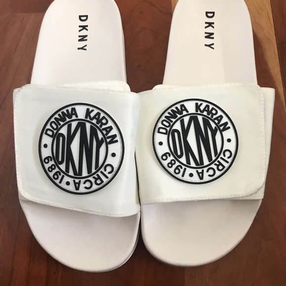 dkny slides white